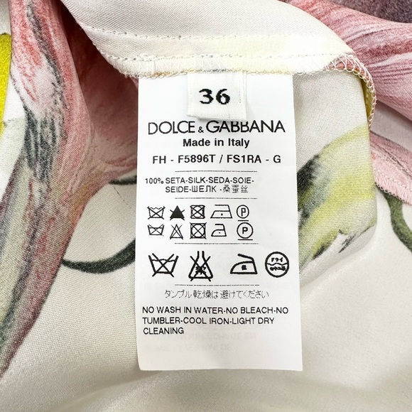Dolce Gabbana Onion Print Silk Blouse Top - Picture 12 of 14